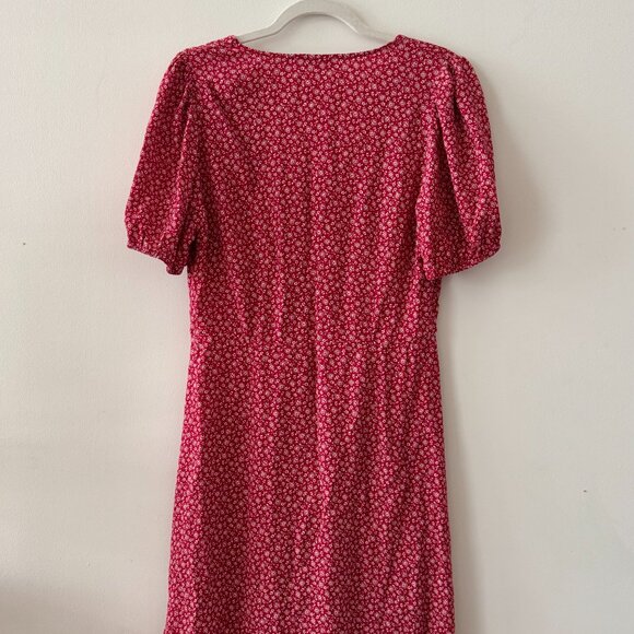 & Other Stories Paris Atelier Red Floral Print Button Front Mini Dress - Picture 4 of 5